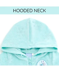 Frozen Girls Loop Terry Cloth Hooded Zip Up Swim Cover