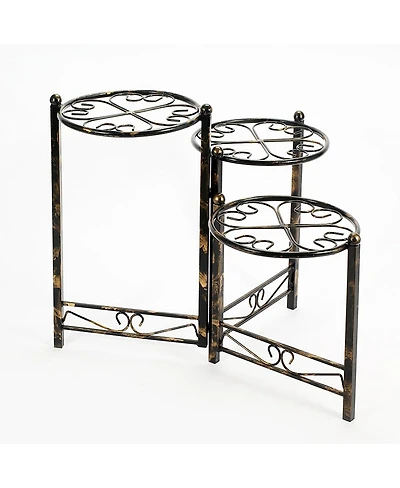 3-Tier Heart Clover Design Round Top Plant Stand for Charming and Organized Plant Display