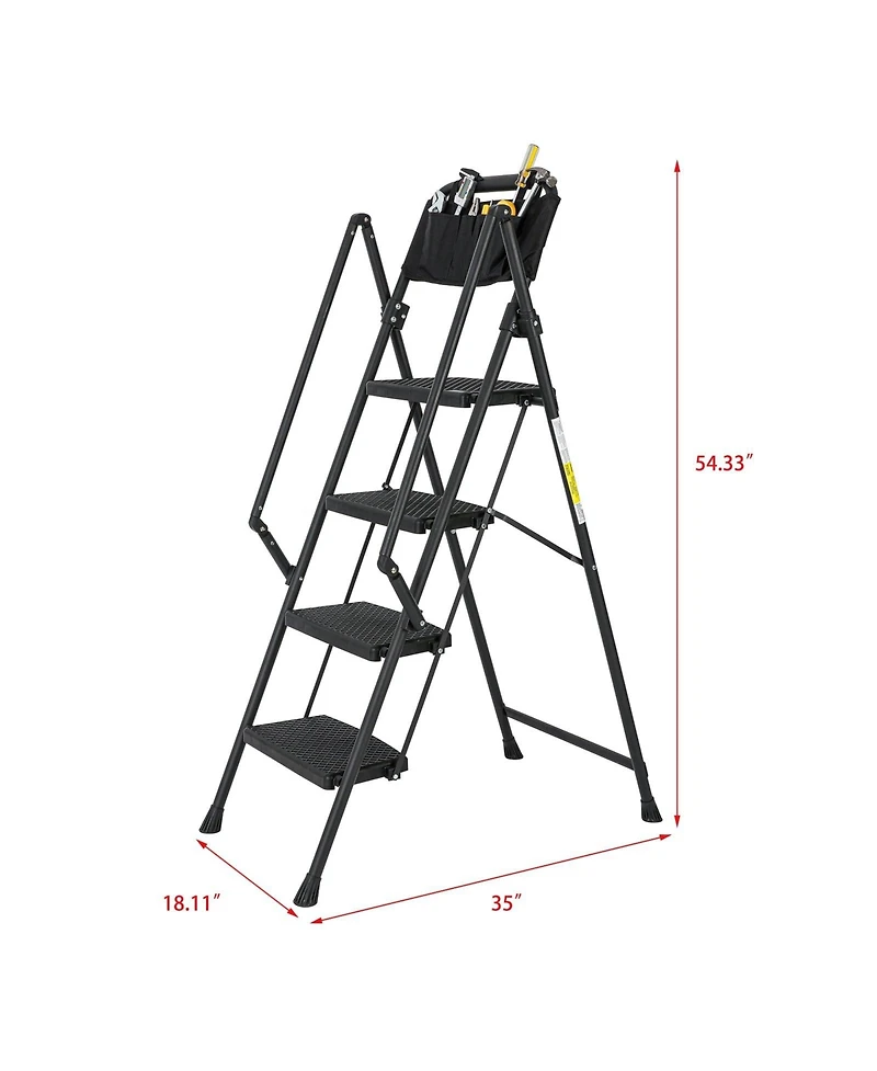 Step Foldable Light Weight Wide Anti Slip Pedal and Safety Handle