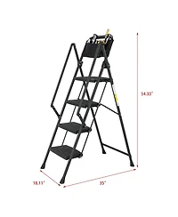 Step Foldable Light Weight Wide Anti Slip Pedal and Safety Handle