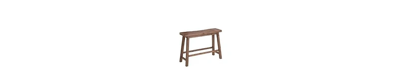 Rubberwood Bench with Saddle Seat – Rectangular Design for Versatile Seating