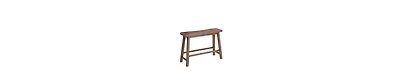 Rubberwood Bench with Saddle Seat – Rectangular Design for Versatile Seating