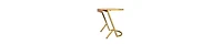 Compact C-Shaped Side Table with Drop-Edge Mango Wood Surface