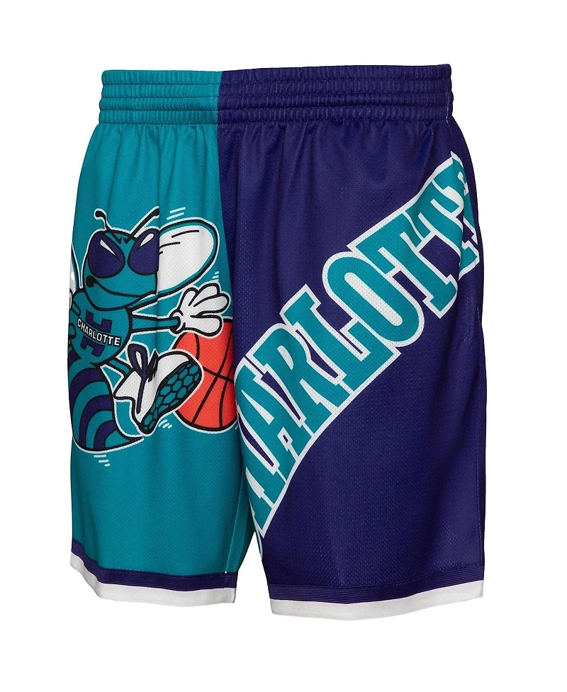 Mitchell & Ness Men's Teal Charlotte Hornets Big Face 5.0 Fashion Shorts