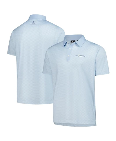 FootJoy Men's Light Blue The Players Prodry Checker Print Lisle Polo Shirt