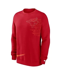 Nike Men's Red Toronto Blue Jays Statement Ball Game Fleece Pullover Sweatshirt