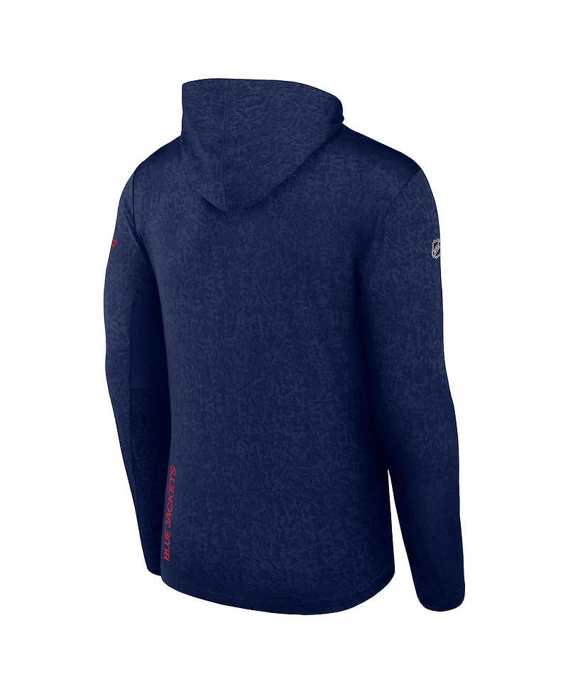 Fanatics Men's Navy Columbus Blue Jackets Authentic Pro Lightweight Pullover Hoodie