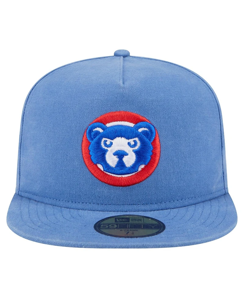 New Era Men's Light Blue Chicago Cubs Championship Side Flag A-Frame 59Fifty Fitted Hat