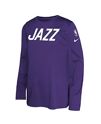 Nike Big Boys and Girls Purple Utah Jazz 2024/25 City Edition Pregame Performance Long Sleeve Shooting T-Shirt