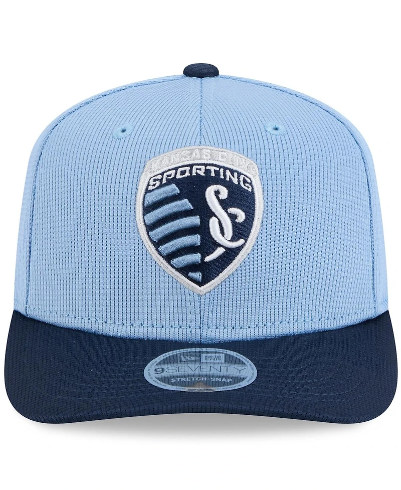 New Era Men's Sky Blue/Navy Sporting Kansas City 2025 Jersey Hook 9SEVENTY Stretch-Snap Hat