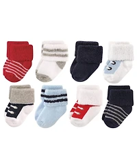 Luvable Friends Baby Boys Terry Fabric Sock Collection 8 Pairs
