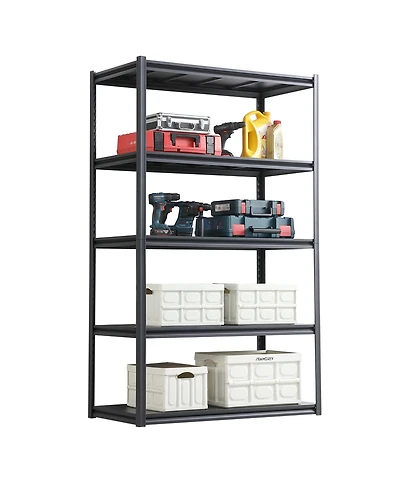 5 Tier Heavy Duty Metal Storage Shelves ,Easy to Assemble ,Adjustable ,Storage Shelves for Basements, Garages and Kitchen