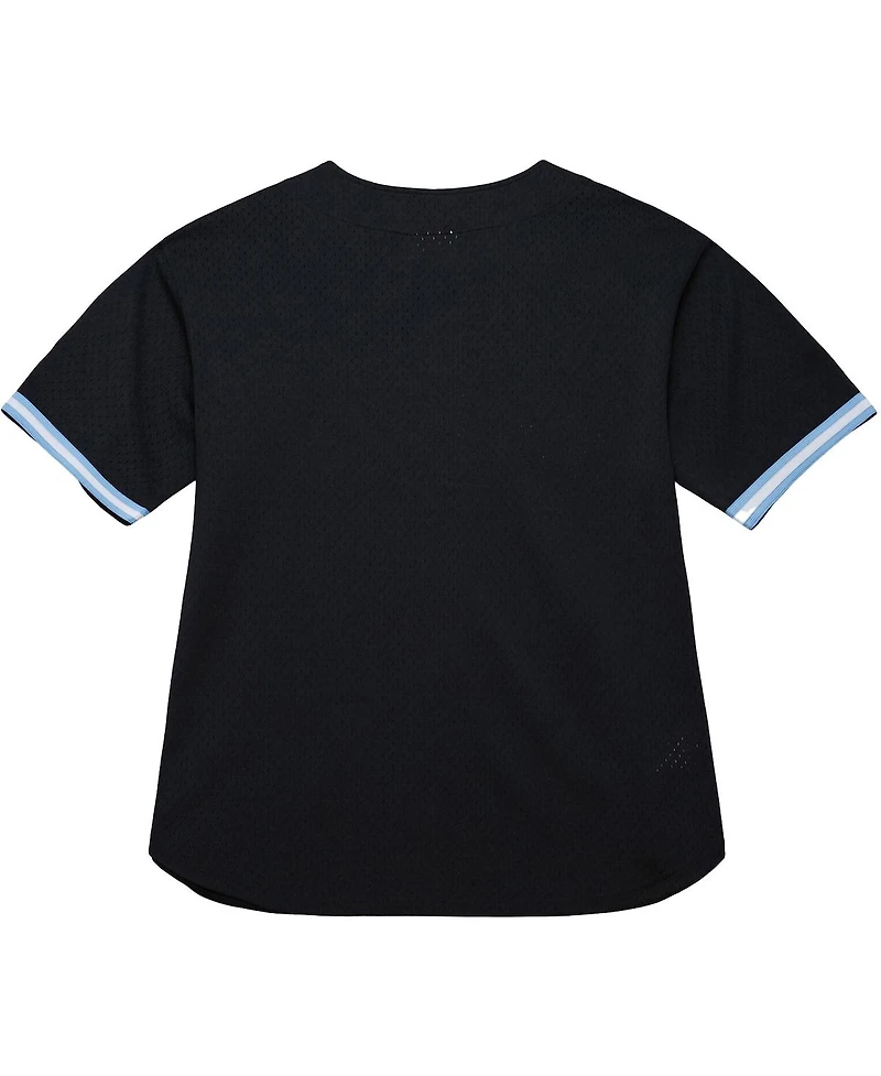 Mitchell & Ness Men's Black North Carolina Tar Heels On The Clock Full-Button Fashion Jersey