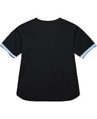 Mitchell & Ness Men's Black North Carolina Tar Heels On The Clock Full-Button Fashion Jersey