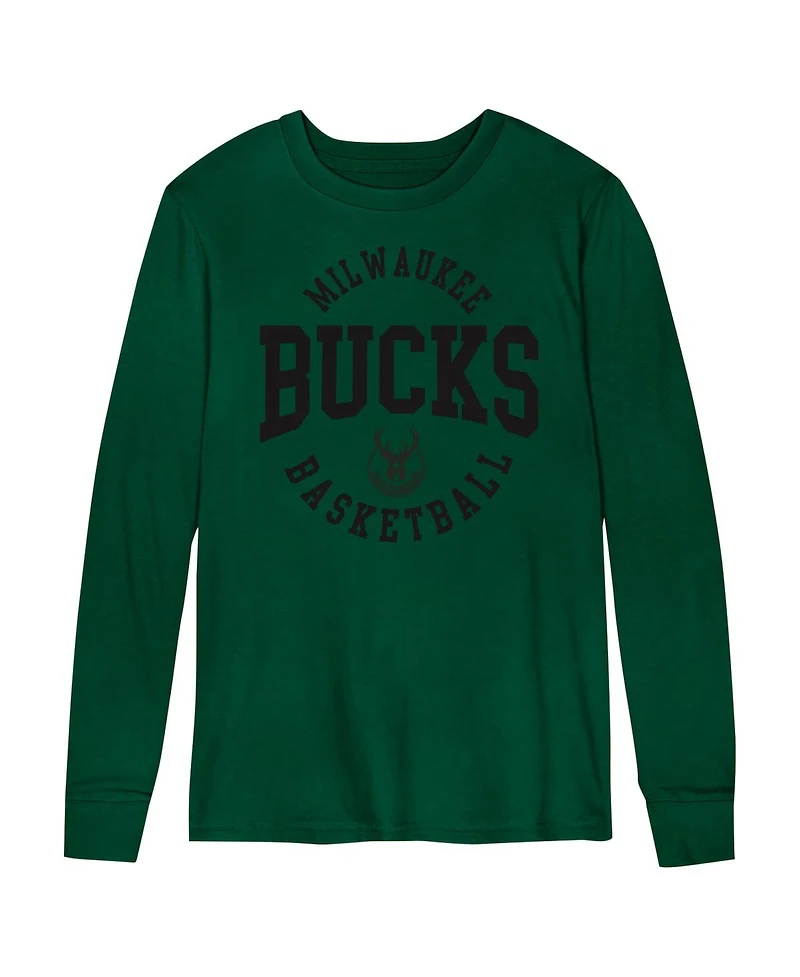 Outerstuff Preschool Hunter Green Milwaukee Bucks Around The Block Long Sleeve T-Shirt