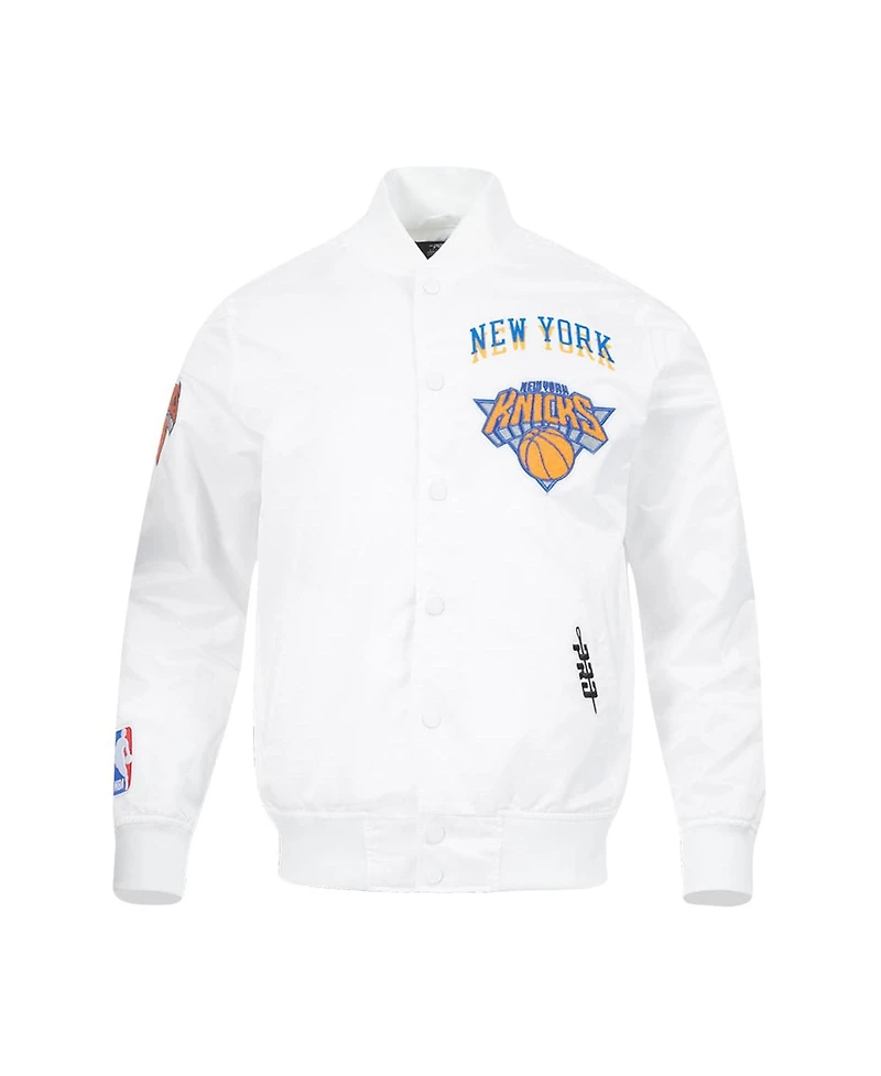 Pro Standard Men's White New York Knicks 2024/25 City Edition Chenille Satin Full-Snap Jacket
