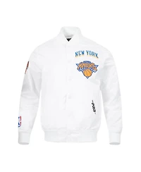Pro Standard Men's White New York Knicks 2024/25 City Edition Chenille Satin Full-Snap Jacket