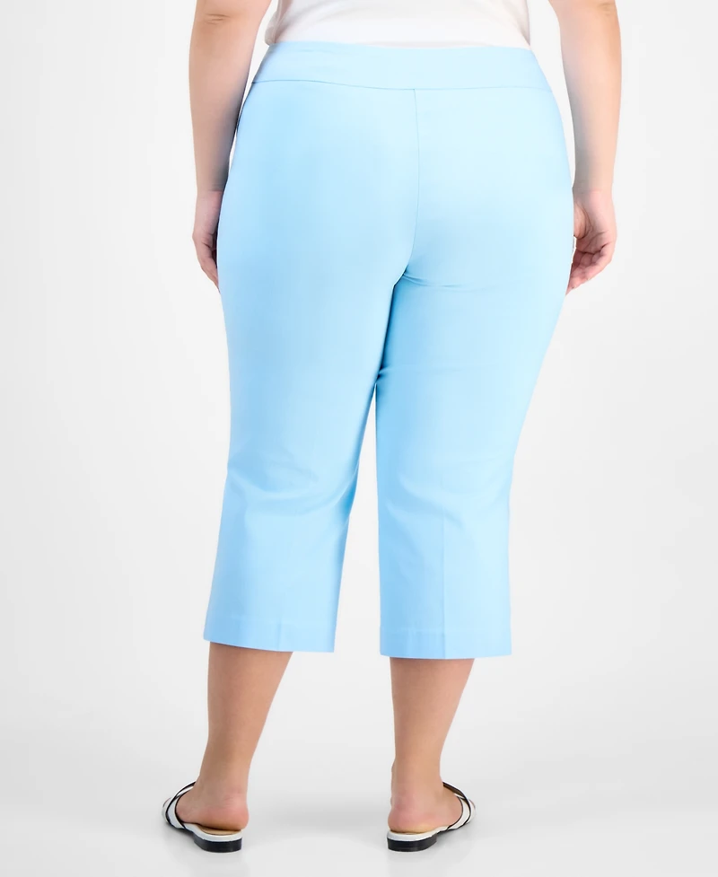 Jm Collection Plus Tummy Control Pull-On Capri Pants, Exclusively at Macy's