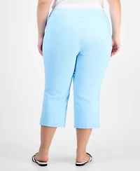 Jm Collection Plus Tummy Control Pull-On Capri Pants, Exclusively at Macy's