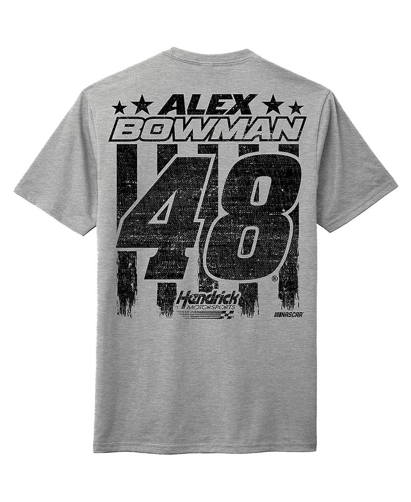 Hendrick Motorsports Team Collection Men's Heather Gray Alex Bowman Patriotic T-Shirt