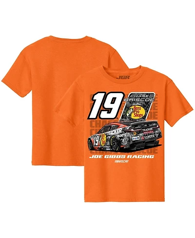 Joe Gibbs Racing Team Collection Big Boys and Girls Orange Chase Briscoe Bass Pro Shops Car T-Shirt