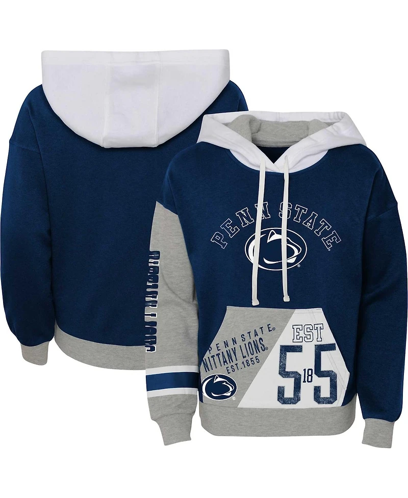 Outerstuff Big Girls Navy Penn State Nittany Lions True Fan Soft Fleece Pullover Hoodie
