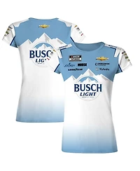Checkered Flag Sports Women's White/Blue Ross Chastain Busch Light Uniform T-Shirt