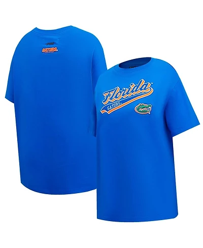 Pro Standard Women's Royal Florida Gators Script Tail Oversized Boyfriend T-Shirt