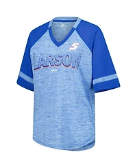G-iii 4Her by Carl Banks Women's Heather Royal Kyle Larson Hall of Fame Oversized Raglan V-Neck T-Shirt