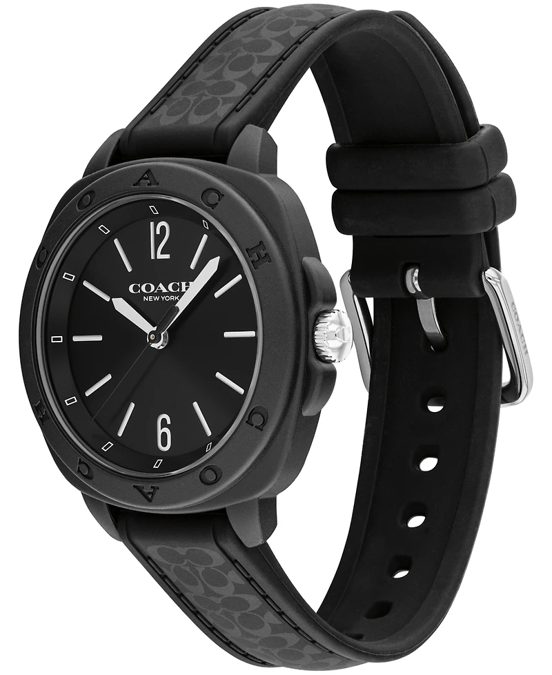 Coach Women's Kitt Black Silicone Strap Watch, 35.4mm