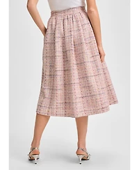 Isaac Mizrahi Women's Tweed Midi Tea Skirt
