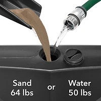 64lb Capacity Fillable Mobile Umbrella Base Stand 2 Wheels and Handle - Brown
