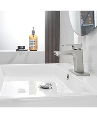 Single-Handle Single-Hole Bathroom Faucet Spot Resist Brushed Nickel