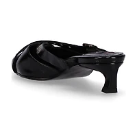 Zyra Onix Black Leather Mules