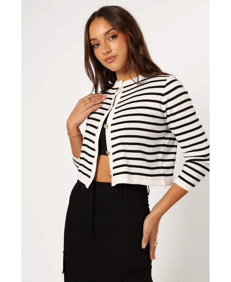 Petal and Pup Women's Cynthia Striped Button Front Cardigan