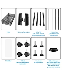 5 Tier Shelf Wire Shelving Unit, Nsf Heavy Duty Wire Shelf Metal Large Storage Shelves Height Adjustable Utility for Garage Kitchen Office Commercial