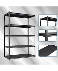 72"H 5 Tier Metal Shelves for Storage Garage Shelving 2000LBS Heavy Duty Storage Shelves Adjustable Garage Shelf Industrial Shelving Unit Storage Util