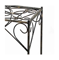 Scrolled Plant Stand with Square Top for Elegant Indoor and Outdoor Display