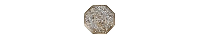 Farmhouse Side Table – Handcrafted Mango Wood with Carved Octagonal Top