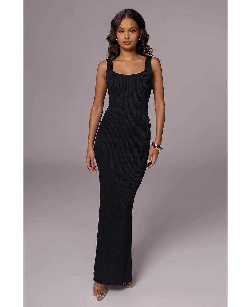 Jluxlabel Plus Black Moonrise Ribbed Maxi Dress