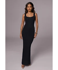 Jluxlabel Plus Black Moonrise Ribbed Maxi Dress