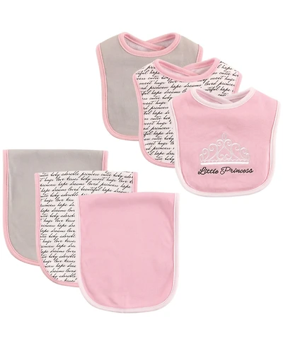 Hudson Baby Girls Cotton Bib and Burp Cloth Set