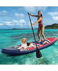 Inflatable Paddle Board with Removable Fin and Backpack