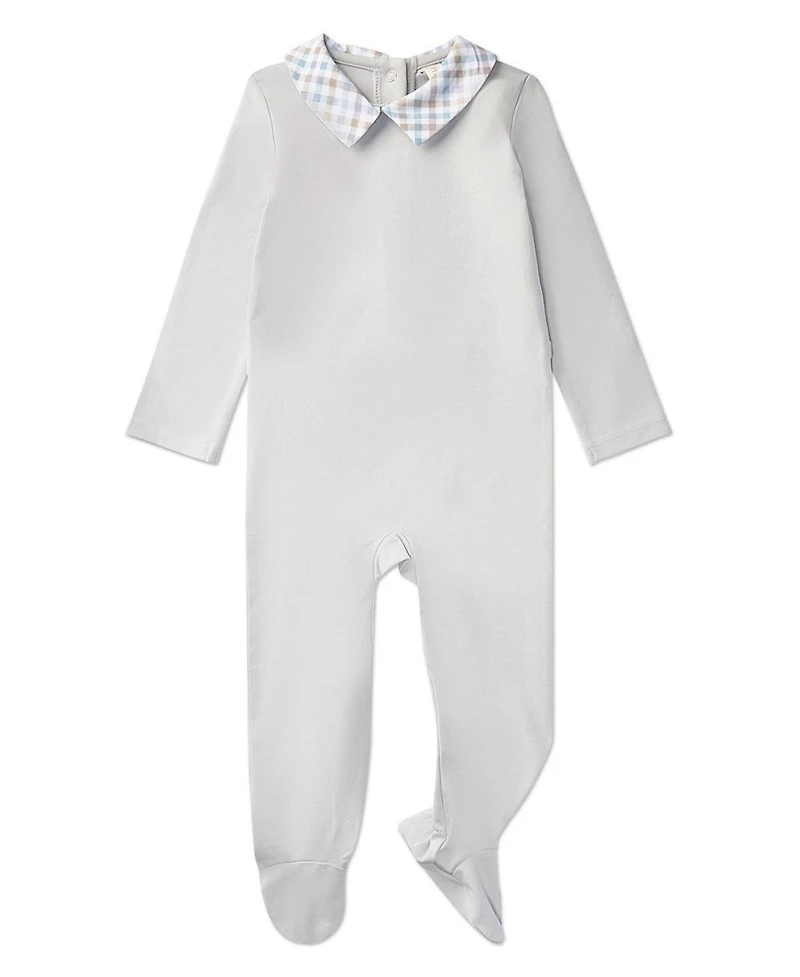 MeMoi Baby Boys Plaid-Collar Rich Footie