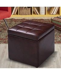 16 Inch Ottoman Pouffe Storage Box Lounge Seat Footstools