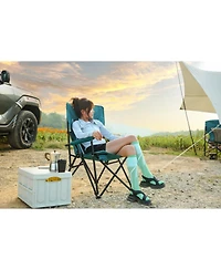 Streamdale High-back lawn chair, 250lbs, portable, cup holder - blue