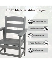 Streamdale 5-Piece Hdpe Patio Dining Set (Black), Table & 4 Chairs, 51" Table