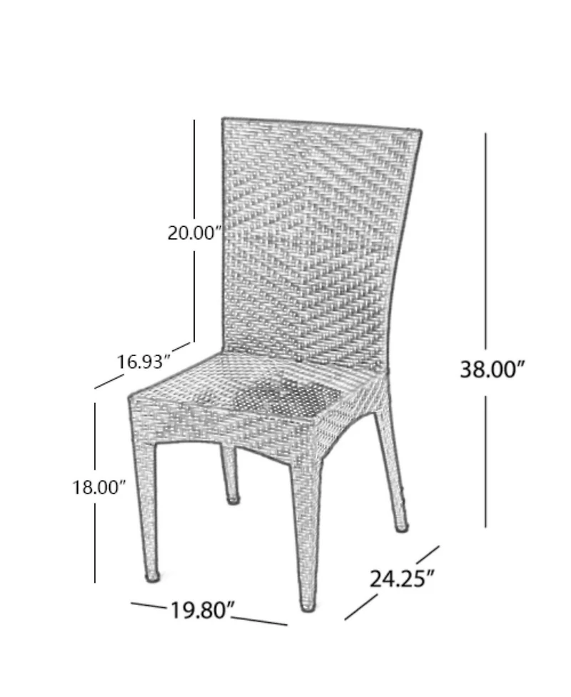 Streamdale Woven Wicker Outdoor Dining Chairs - Set of 2