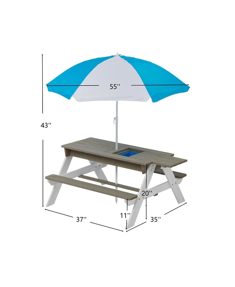 Streamdale Kids picnic/sand/water table with umbrella