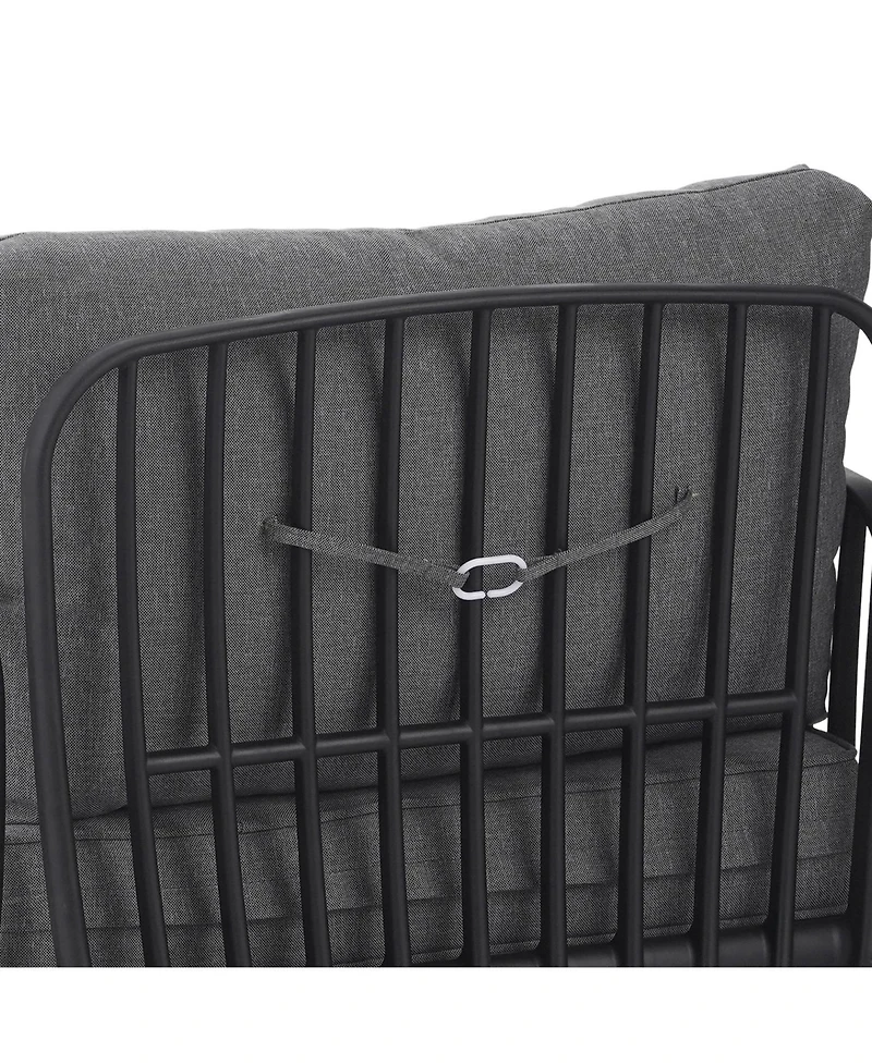 Streamdale Outdoor Club Chairs (Set of 2), Modern, Waterproof Cushions, Black/Gray